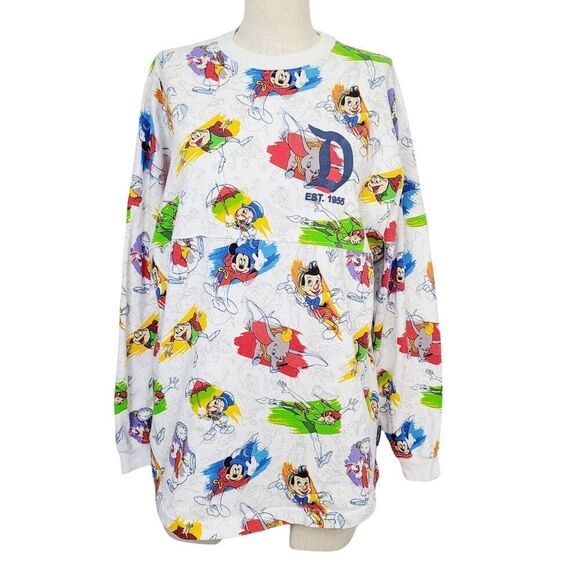 Disney Spirit Jersey Ink‎ And Paint XS Multicolor Long Sleeve Oversized Shirt - Picture 1 of 13